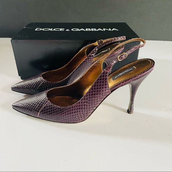 Y2K Brand New Dolce & Gabbana Slingback Heels Ayers Sz 11.5 (41.5) Italy